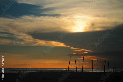 Power station at sunset