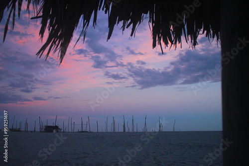 sunset over the beach