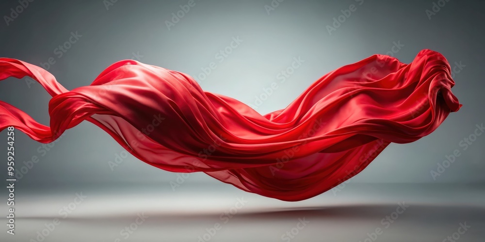Vibrant red silk floating in the air, creating a mesmerizing and elegant visual display, luxurious, flowing, elegant, fabric, silk Vibrant red silk floating in the air, creating a mesmerizing and elegant visual display, luxurious, flowing, elegant, fabric, silk
