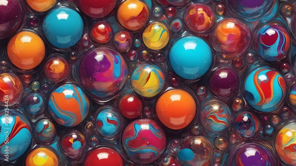 Abstract background of colorful liquid beads generative ai Abstract background of colorful liquid beads generative ai
