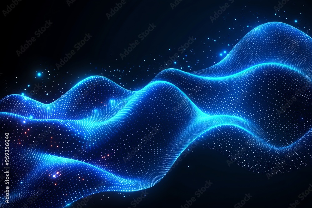 Abstract Blue Digital Wave Background. Abstract Blue Digital Wave Background.