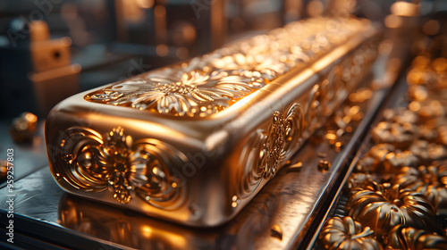 Golden Ornate 3D Rendered Bar