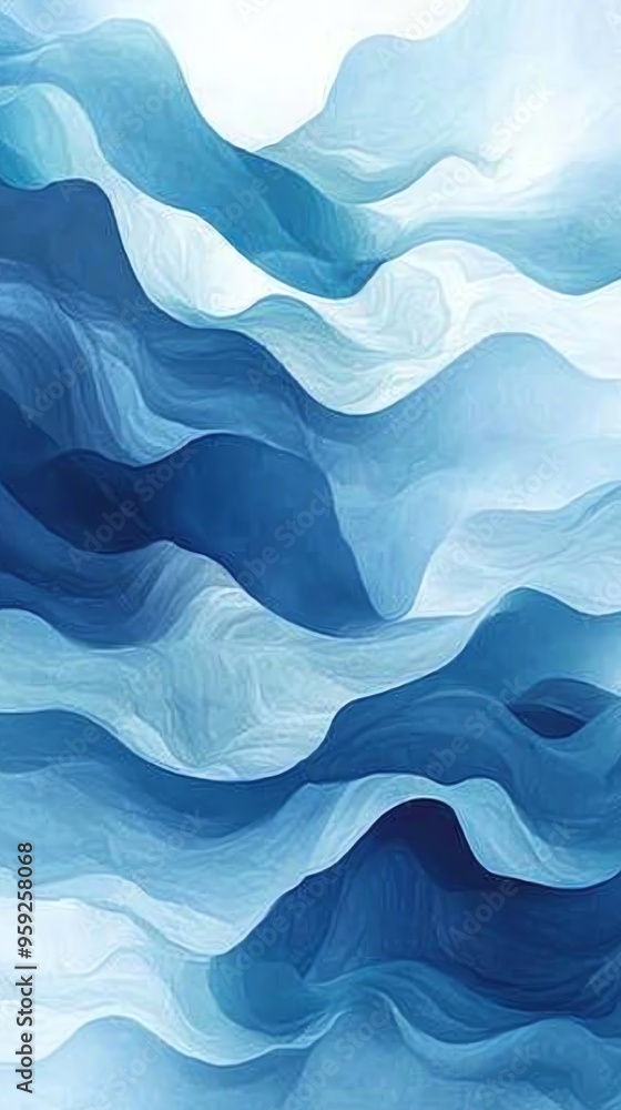 Fototapeta premium Abstract Blue Wavy Background.