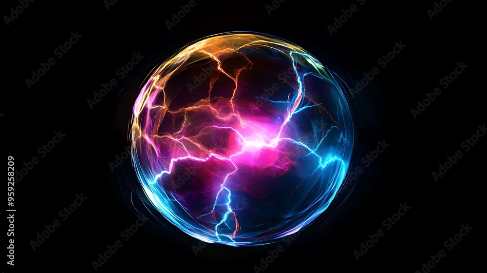 holographic energy sphere on black background holographic energy sphere on black background