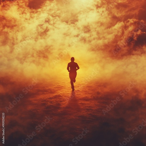 Wallpaper Mural 30. Person running towards the horizon, symbolizing the excitement of new beginnings Torontodigital.ca