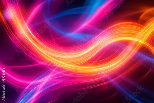 Abstract colorful light streaks background.