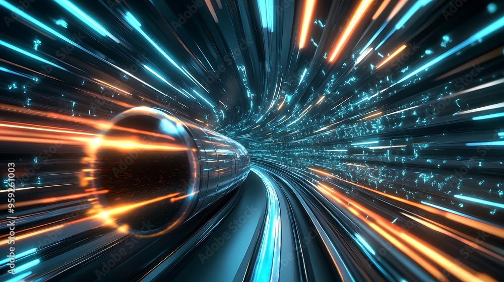 Obraz premium plane light speed