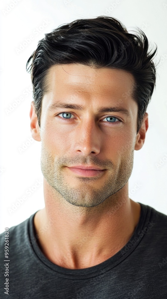 Handsome man smiling and posing on white background Handsome man smiling and posing on white background