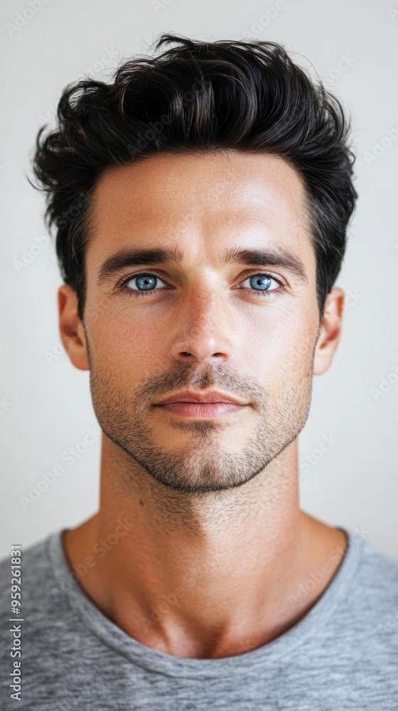 Obraz premium Handsome male model posing on a white background