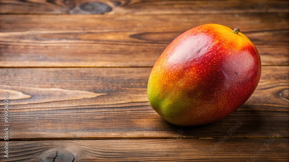 Ripe mango fruit on a wooden table , tropical, juicy, yellow, sweet, exotic, vibrant, food, freshness, healthy Ripe mango fruit on a wooden table , tropical, juicy, yellow, sweet, exotic, vibrant, food, freshness, healthy