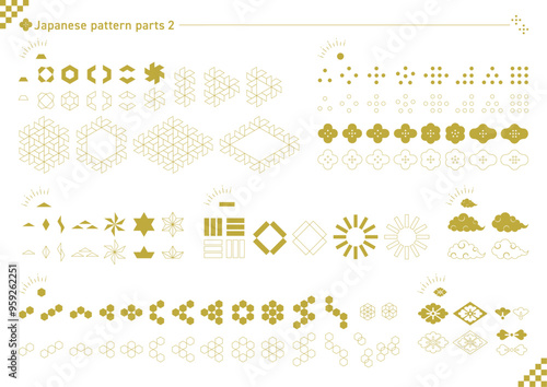 和柄のパーツのセット_2_金
