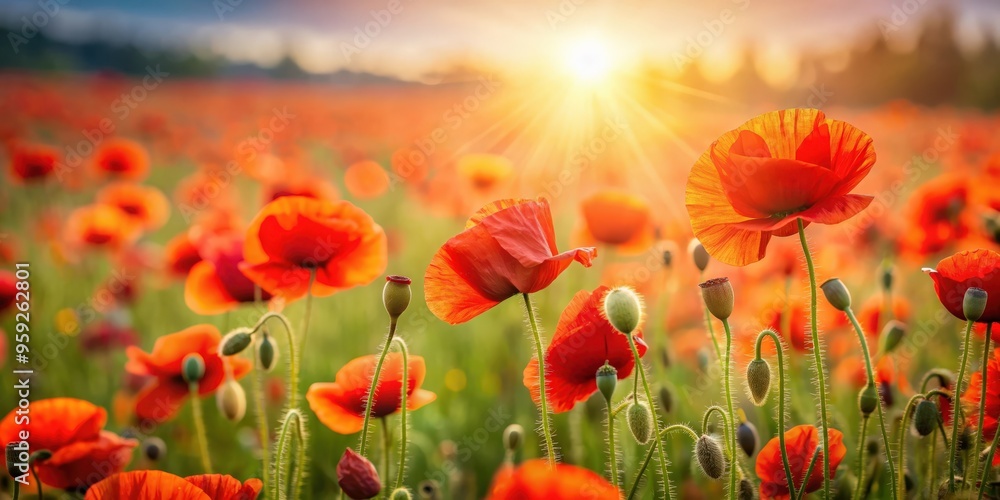 Poppy flowers in a beautiful field with space for text, poppy, flowers, field, nature, red, bloom, petals, meadow Poppy flowers in a beautiful field with space for text, poppy, flowers, field, nature, red, bloom, petals, meadow