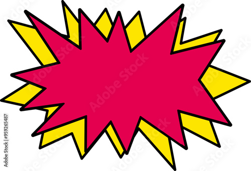 Shout comic manga speech bubble announcement explotion illustration with red and yellow colour. Fit for drawing comic or manga.