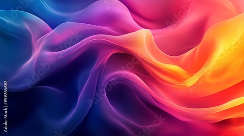 Abstract Colorful Wavy Background.