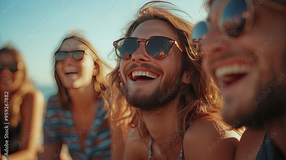 Group of friends smiling and laughing. Perfect for showcasing happiness, friendship, and carefree living. Group of friends smiling and laughing. Perfect for showcasing happiness, friendship, and carefree living.