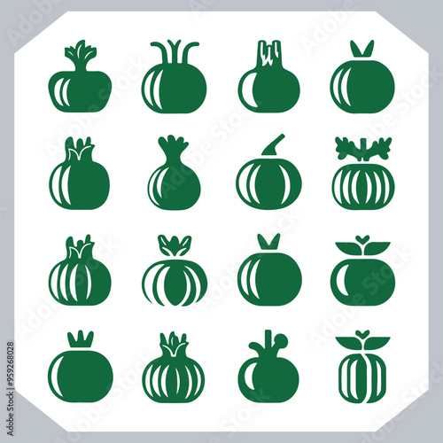 Set of vegetables black silhouette Carrot, potato, tomato, cucumber, onion, garlic, cauliflower, bell pepper, cabbage vector icon in white background.