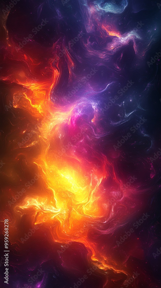 Abstract Cosmic Nebula with Vibrant Colors. Abstract Cosmic Nebula with Vibrant Colors.