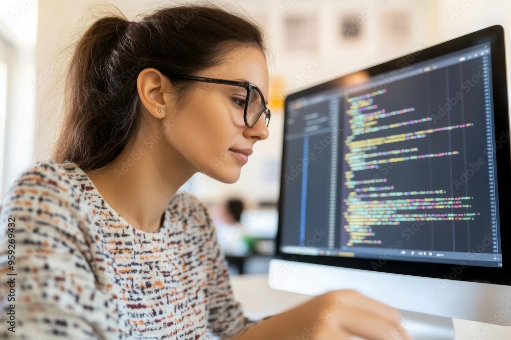 Focused Programmer Working on Code Focused Programmer Working on Code