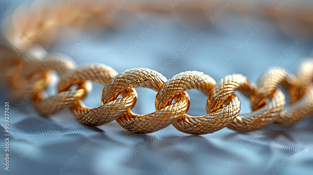 Gold Chain Macro Photography - Close Up View of Interlocking Links Gold Chain Macro Photography - Close Up View of Interlocking Links