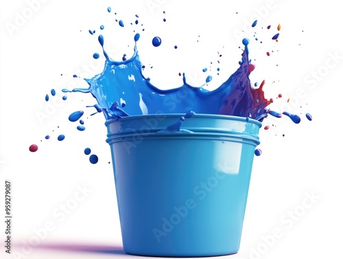 Vibrant Paint Splash Bucket photo