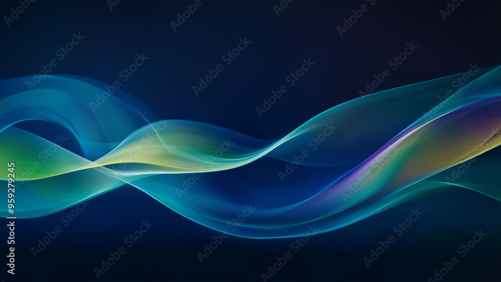 Obraz premium Flowing Neon Lights in Blue and Green