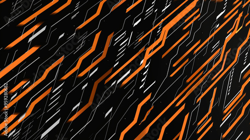 Black, white and orange subtle cyberspace cyberpunk wallpaper