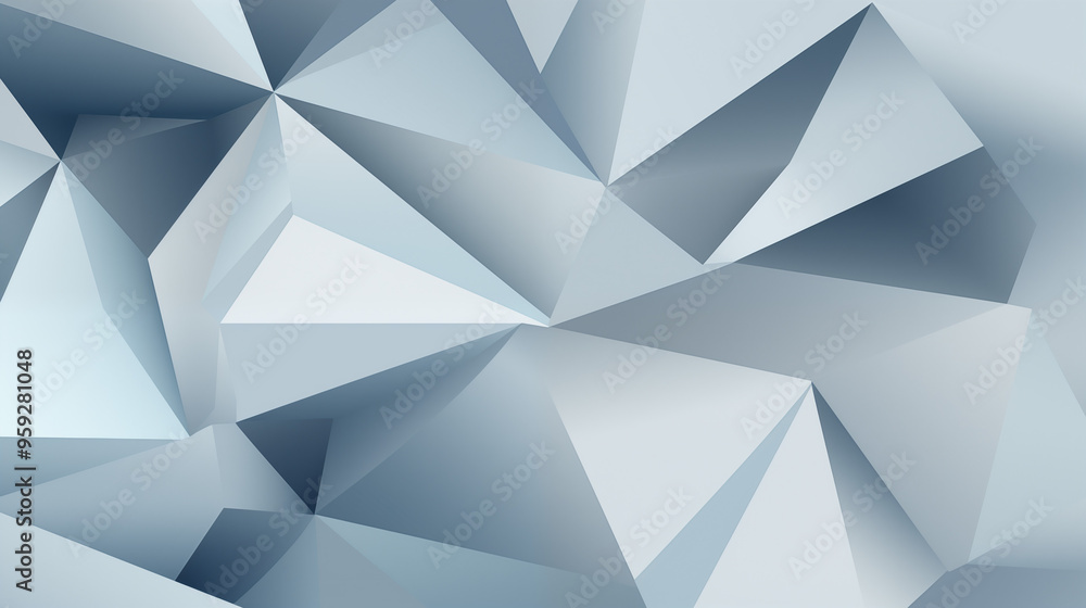 Blue and White Geometric Low Poly Digital Art Blue and White Geometric Low Poly Digital Art