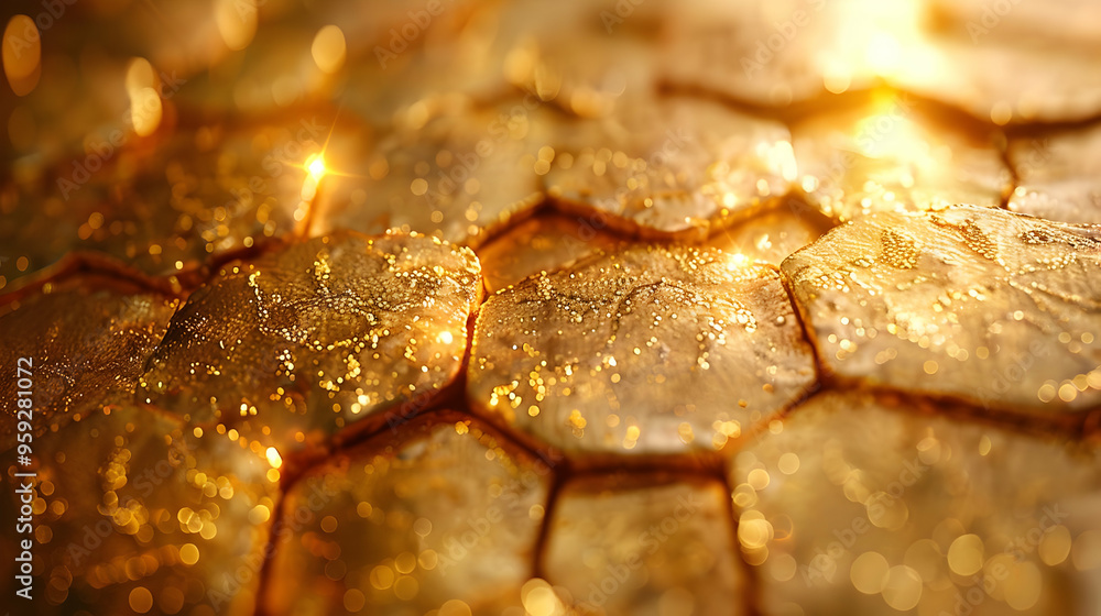 Golden Hexagon Pattern Abstract Background Golden Hexagon Pattern Abstract Background