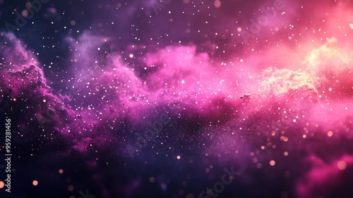 Digital rendering of a colorful, celestial space scene with nebula and stars photo