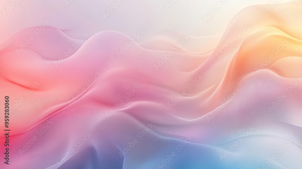 Obraz premium A vibrant, abstract digital art depiction of flowing, colorful waves in a stylized design.