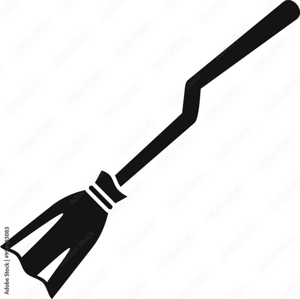 Simple vector of a witch's broom flying through the air, perfect for halloween projects Simple vector of a witch's broom flying through the air, perfect for halloween projects
