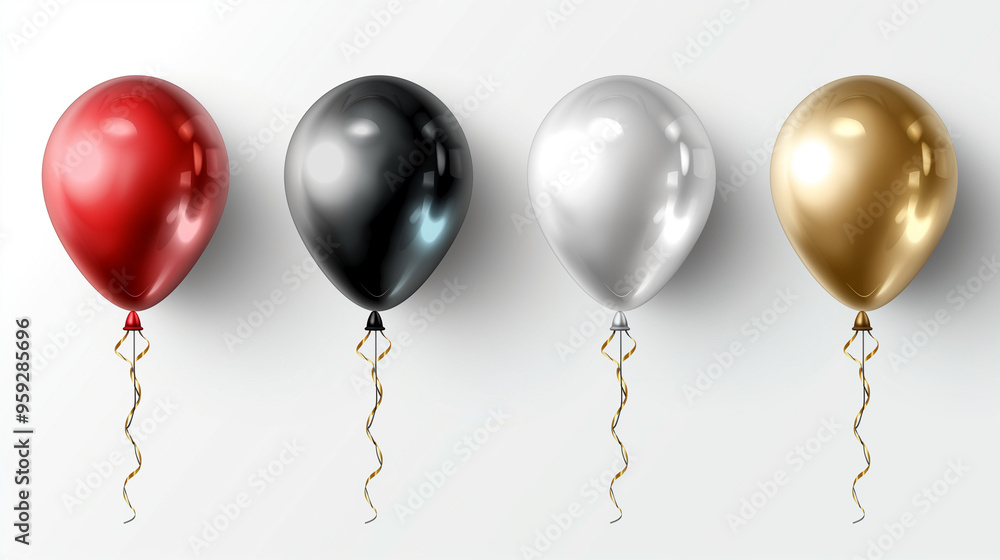 Set of balloons on a white background Set of balloons on a white background