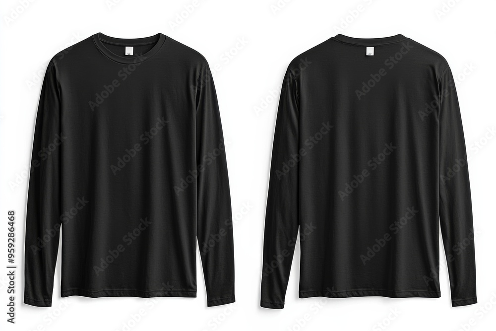 Black long sleeve tshirt mockup isolated created with Generative AI Black long sleeve tshirt mockup isolated created with Generative AI