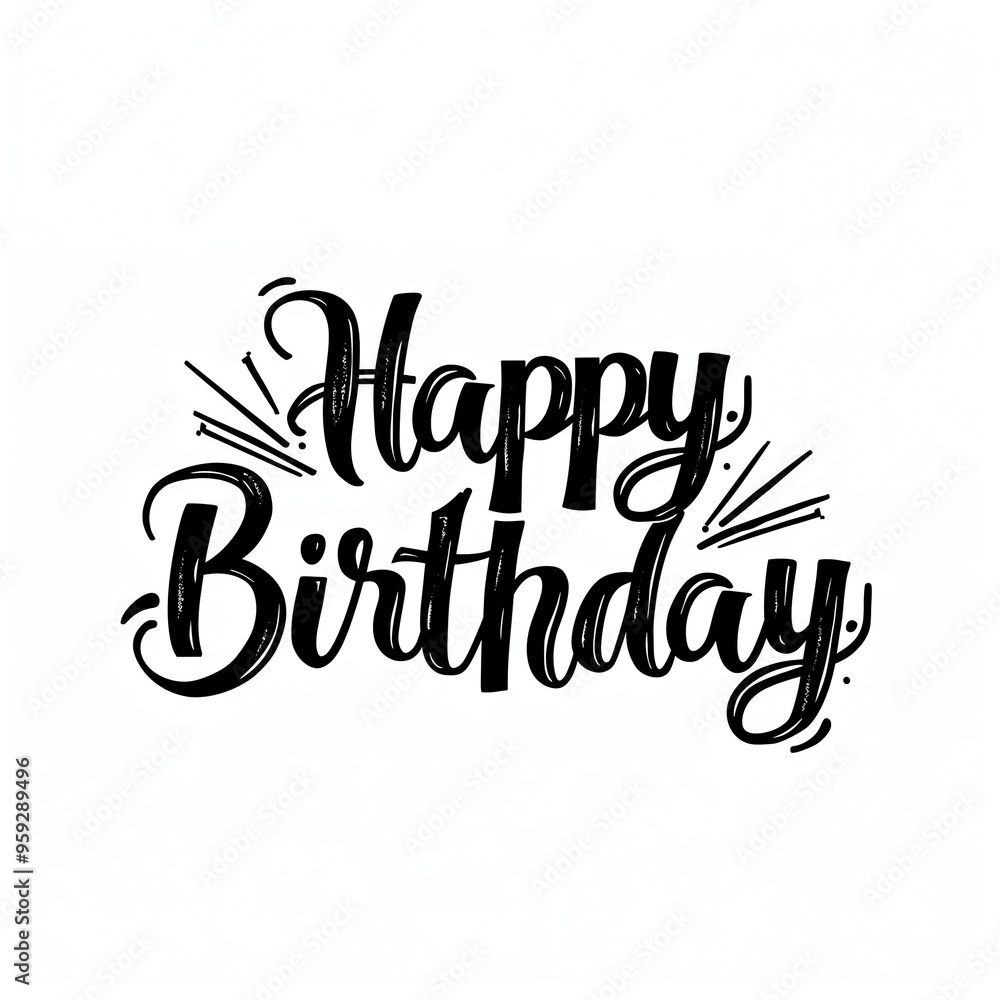 Obraz premium Vector style black lettering Happy Birthday