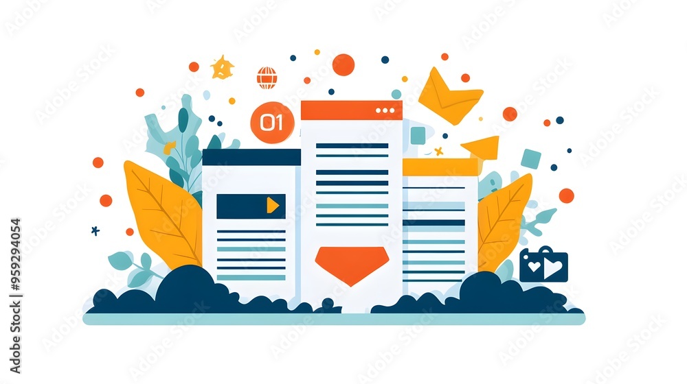 Flat design of a subscription service ad with bold, eye-catching text Flat design of a subscription service ad with bold, eye-catching text