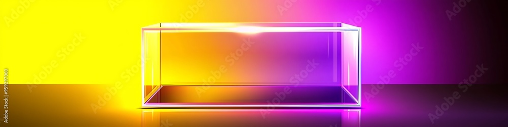 glowing rectangle shape in neon light glowing rectangle shape in neon light