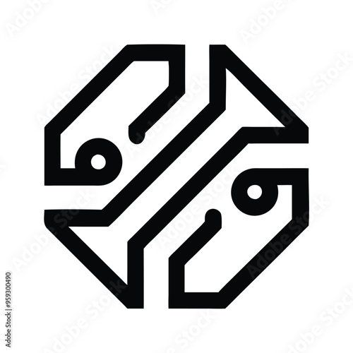 Futuristic Technology Company Logo Stylish Logo Design Vector Illustration for Modern Branding