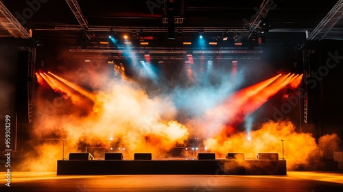Wallpaper Mural Concert Stage with Smoke and Lights Torontodigital.ca