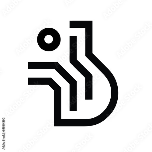 Futuristic Technology Company Logo Stylish Logo Design Vector Illustration for Modern Branding