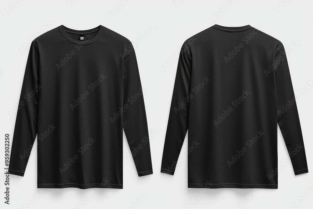 Black long sleeve tshirt mockup isolated created with Generative AI Black long sleeve tshirt mockup isolated created with Generative AI