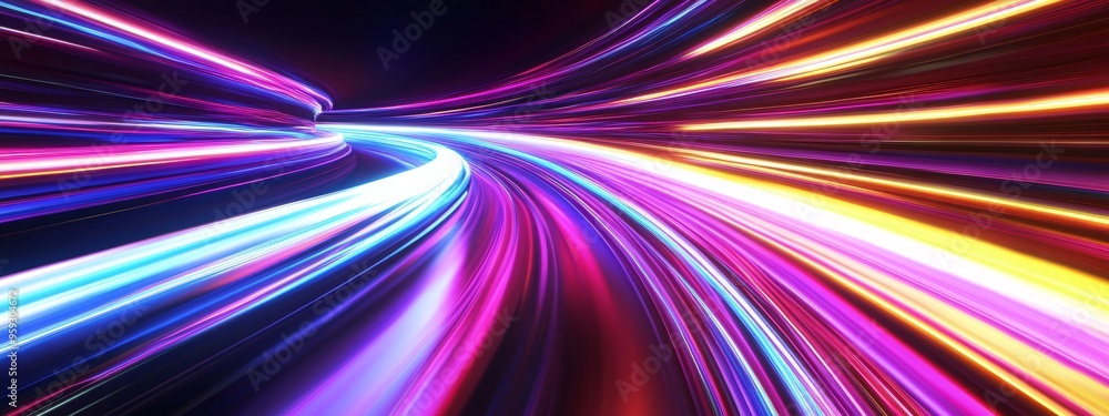 Warp Speed Neon Trails: A vibrant vortex of light streaks through the darkness, a symphony of color in motion Warp Speed Neon Trails: A vibrant vortex of light streaks through the darkness, a symphony of color in motion