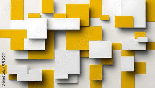 minimalist abstract modern background with white and yellow color combination