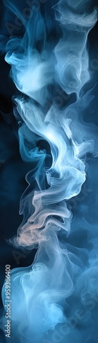 Smoke shapes in an abstract background, organic shapes, mysterious and elegant