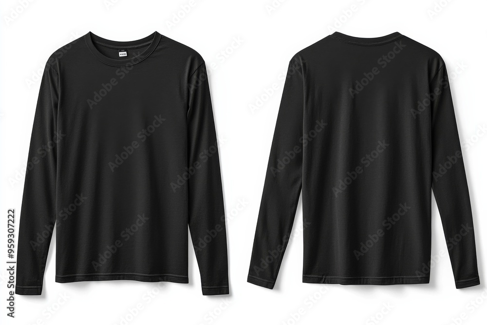 Black long sleeve tshirt mockup isolated created with Generative AI Black long sleeve tshirt mockup isolated created with Generative AI