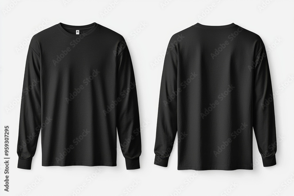 Black long sleeve tshirt mockup isolated created with Generative AI Black long sleeve tshirt mockup isolated created with Generative AI