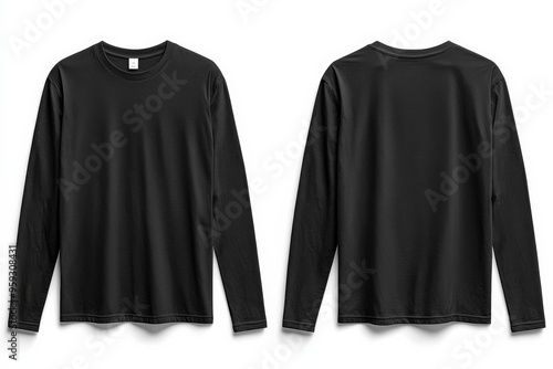 Black long sleeve tshirt mockup isolated created with Generative AI