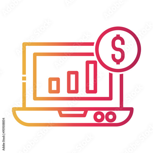 earning Line Gradient Icon