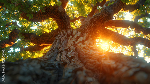 Sunlight Through Tree Branches Realistic Image