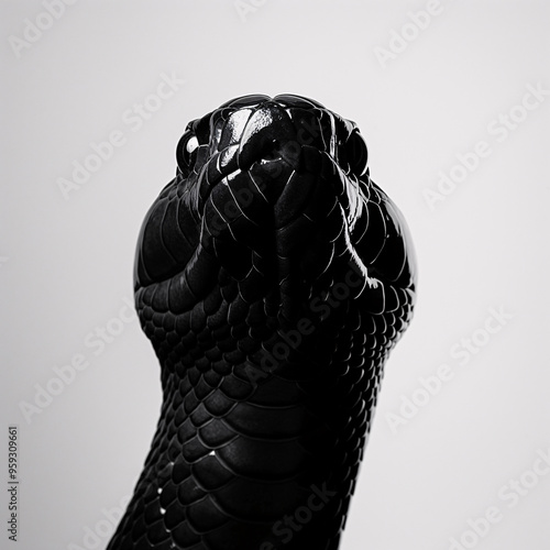 black and white snake portrait photo