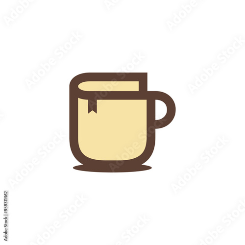 Book and mug logo vector